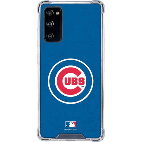 MLB Chicago Cubs - Solid Distressed Galaxy S20 FE Clear Case